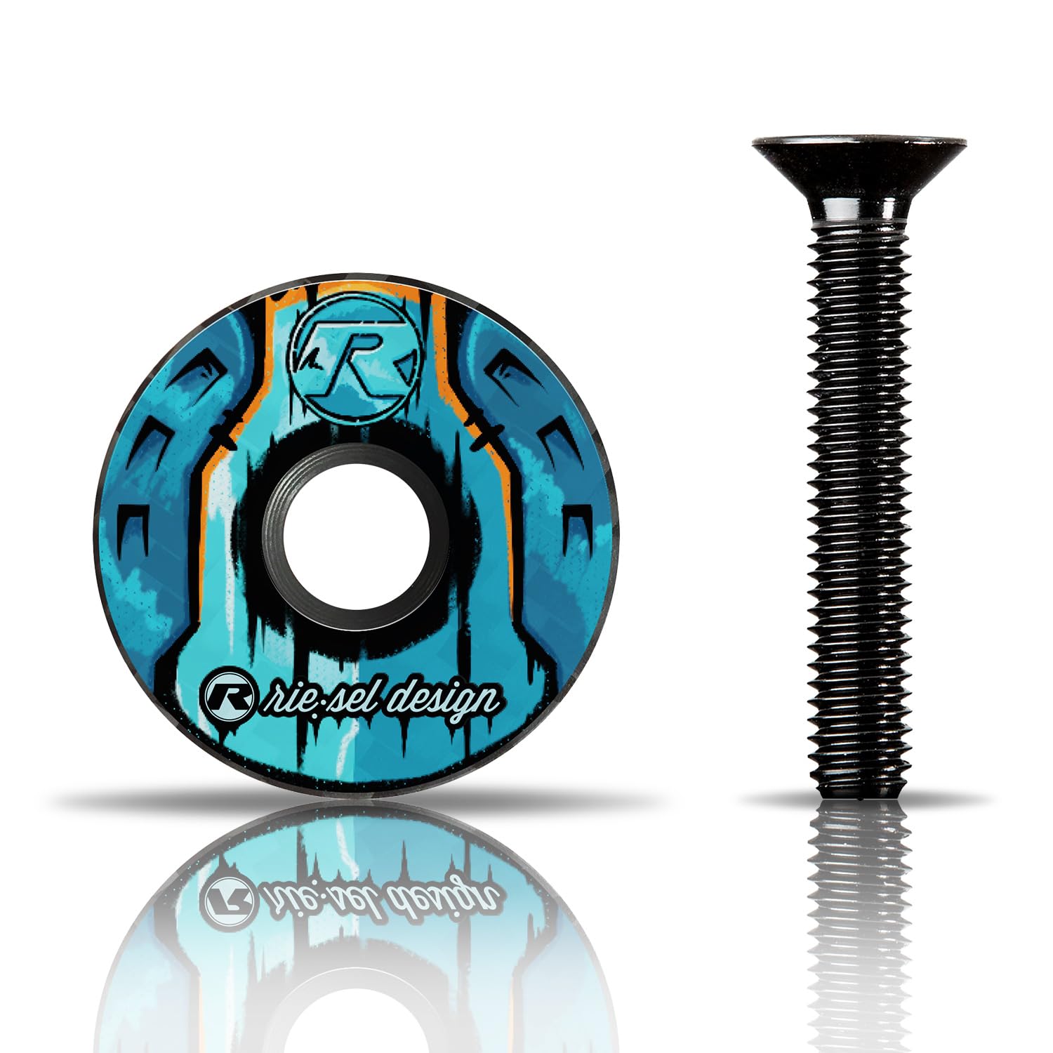 Riesel Design – stem:Cap – Carbon – Ahead Cap with Aluminium Screw for Road Bike, Gravel, Cyclocross, MTB/Stem & Headset Cap for All Fork Shafts, Stems with 1 1/8 Inch (stilbruch)