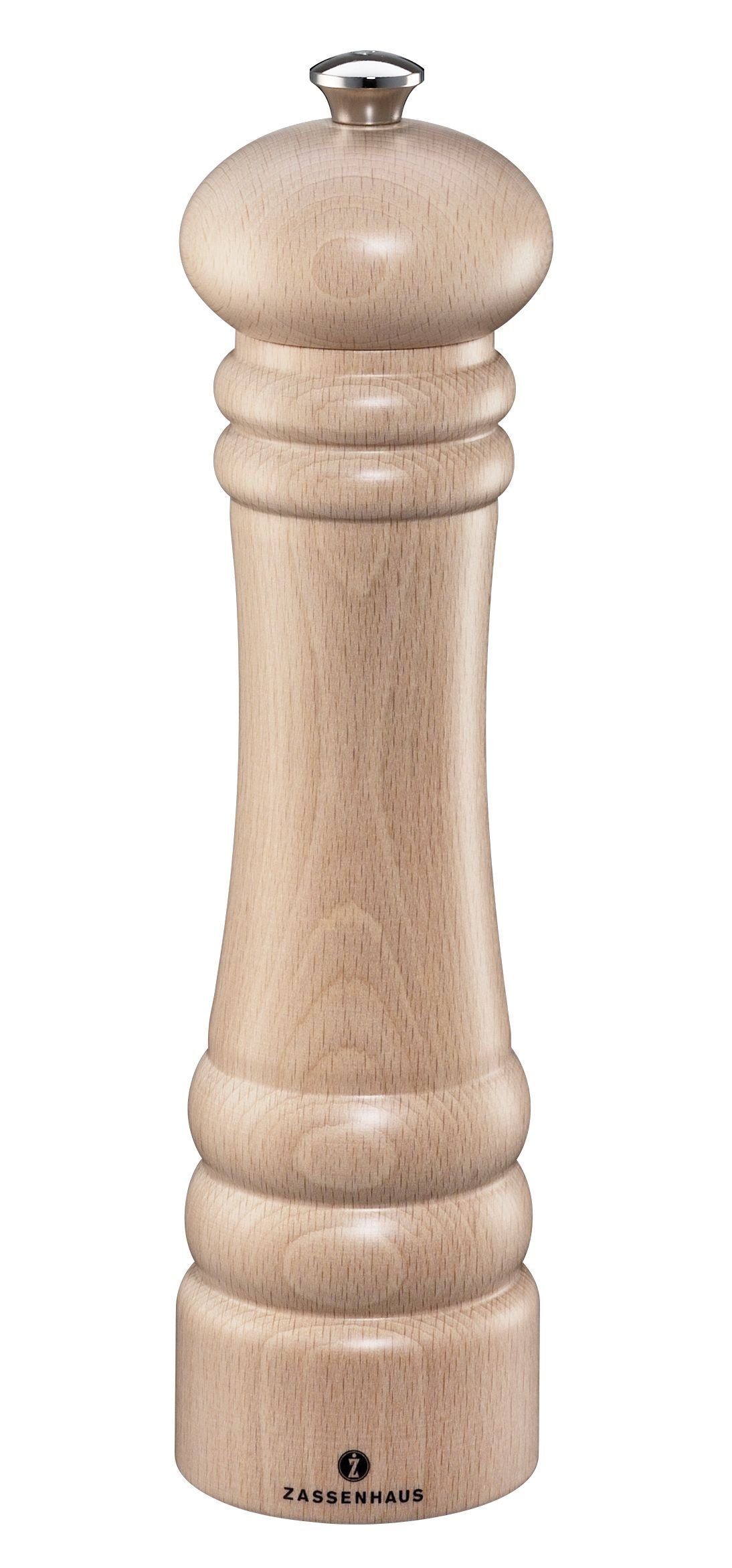 Zassenhaus "Berlin Pepper Mill, Wood, Nature Brown, 9 x 12 x 16 cm