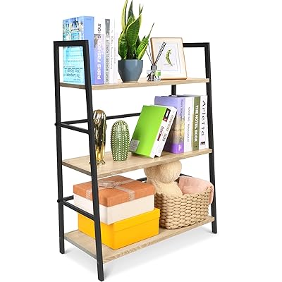 Buy Springsun 3 Tier Simple Industrial Bookshelf Wood Bookcase And Display Shelf Furniture With Metal Frame For Home And Office Online In Indonesia B08mvzb8zt