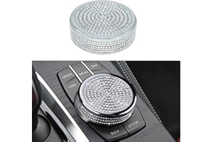 MICROCK Bling Accessories for BMW 1 2 3 5 7 Series X1 X3 X5 X6 Media iDrive Control knob Cover Rhinestone Crystal, Max Large