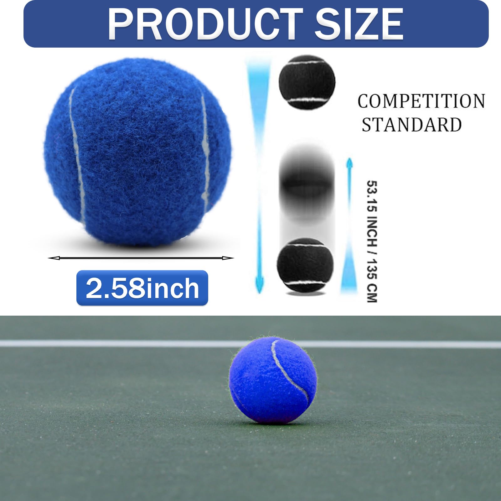 Swingers Tennis Balls, 6 Pack Training Tennis Balls, Practice Balls for Pet Dog, High Elasticity Exercise Tennis Balls for Beginner, with Mesh Carry Bag Easy to Transport
