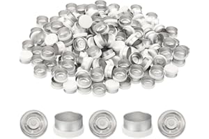 PATIKIL 13mm Flip Off Caps, 200 Pcs Flip Off Caps Flip Off Seals Flip Off Vial Seals Plastic Aluminum Caps Cover for Glass Vial, White