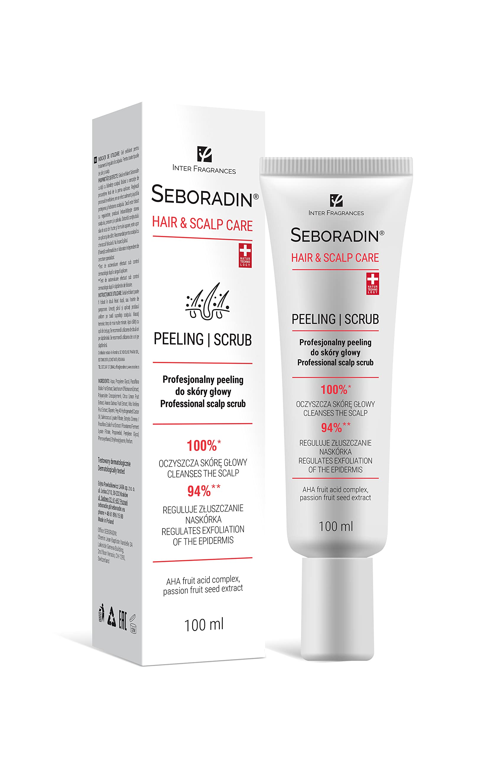 Seboradin Enzyme Scalp Scrub Peeling Exfoliator With AHA Exfoliating Treatment Gentle Cleaning Sebum Regulation Renewal Treatment With Natural Ingredients 100 ml