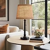 Oneach Lámpara de mesa pequeña de 19.5 pulgadas para dormitorio, lámparas de noche para mesita de noche, lámpara de mesa negr