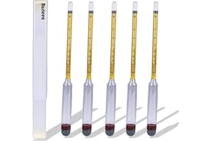Busieea 5Pcs Hydrometer Alcohol 0-200 Proof Tralle - Accurate, Easy-to-Use Alcohol Tester for Moonshine Distilling, Home Brewing & Liquor | Alcoholmeter for All Skill Levels