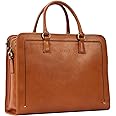 Banuce Vintage and Stylish Genuine Full Grains Italian Leather Briefcase for Women Laptop Bag Business Work Bag Brown