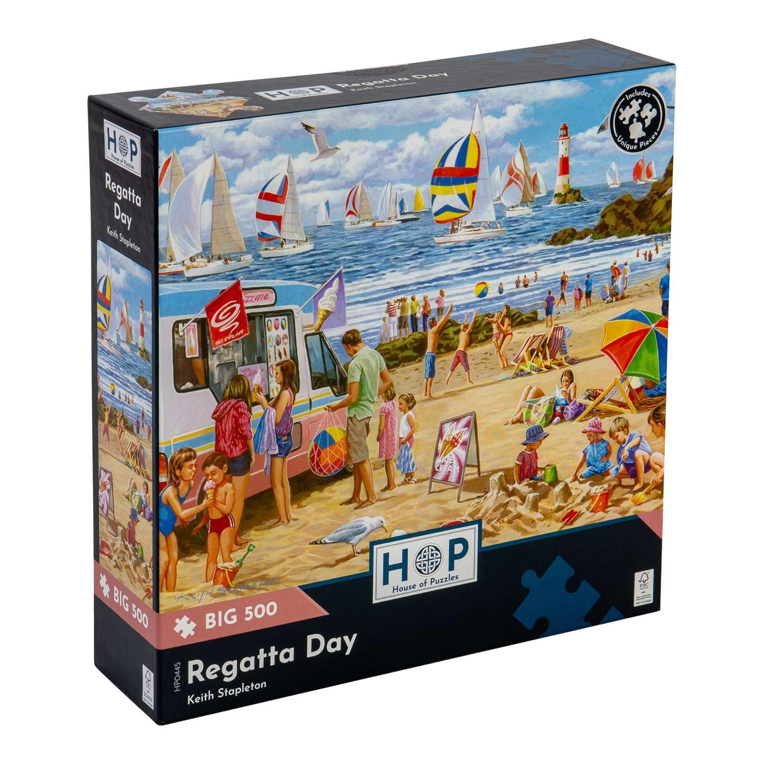 The House of Puzzles - Regatta Day Jigsaw - Big 500 Piece Jigsaws For Adults, Extra Large Pieces, Artist Illustrated, Scenic Landscape, Deluxe Puzzle Gifts โ image 1