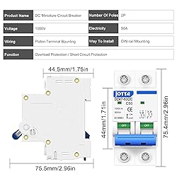 JOTTA DC Miniature Circuit Breaker,2 Poles 1000V