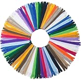 YAKA 60pcs 5 Inch Nylon Coil Zippers Sewing Zippers Bulk for Tailor Sewing Bags Garment Crafts DIY Accessories (20 Color)
