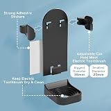 HOMMAND 2 Pack Electric Toothbrush Holder Wall Mounted with 3M Adhesive Black view 2