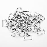 20 Pcs Metal Swivel Lobster Clasp Hooks,D Rings Purse Hardware for Bag Making,Purse Strap Hardware Push Gate Snap Hooks Trigger Clips for DIY Crafts Keychain Handbag Making (Silver,3/4 Inch)