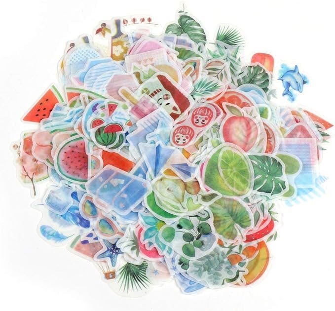 Amazon Co Jp 手帳 デコレーション 用 和紙 シール 8パック 367枚セット ステッカー 日記 プレゼント ダイヤリー カレンダー アルバム ホビー