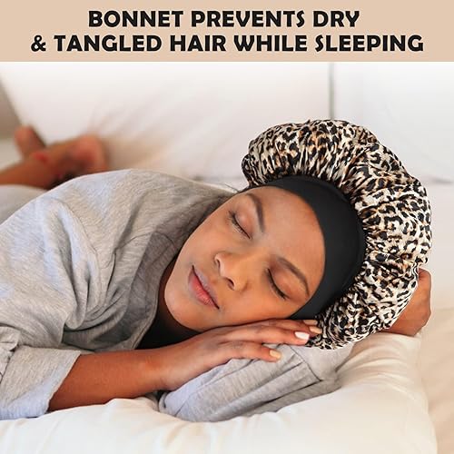 Tie Band Perfect Fit Reversible Satin Hair Bonnet - Protecting Hairstyle Night Sleep Headscarf For Women In Olive | Hair Accessories. - Norway - Foto 2