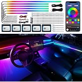 Dreamcolor Acrylic Interior Car LED Strip Light with Wireless APP, RGB 18 in 1 with 175 inches 600 LEDs Fiber Optic Car Ambie