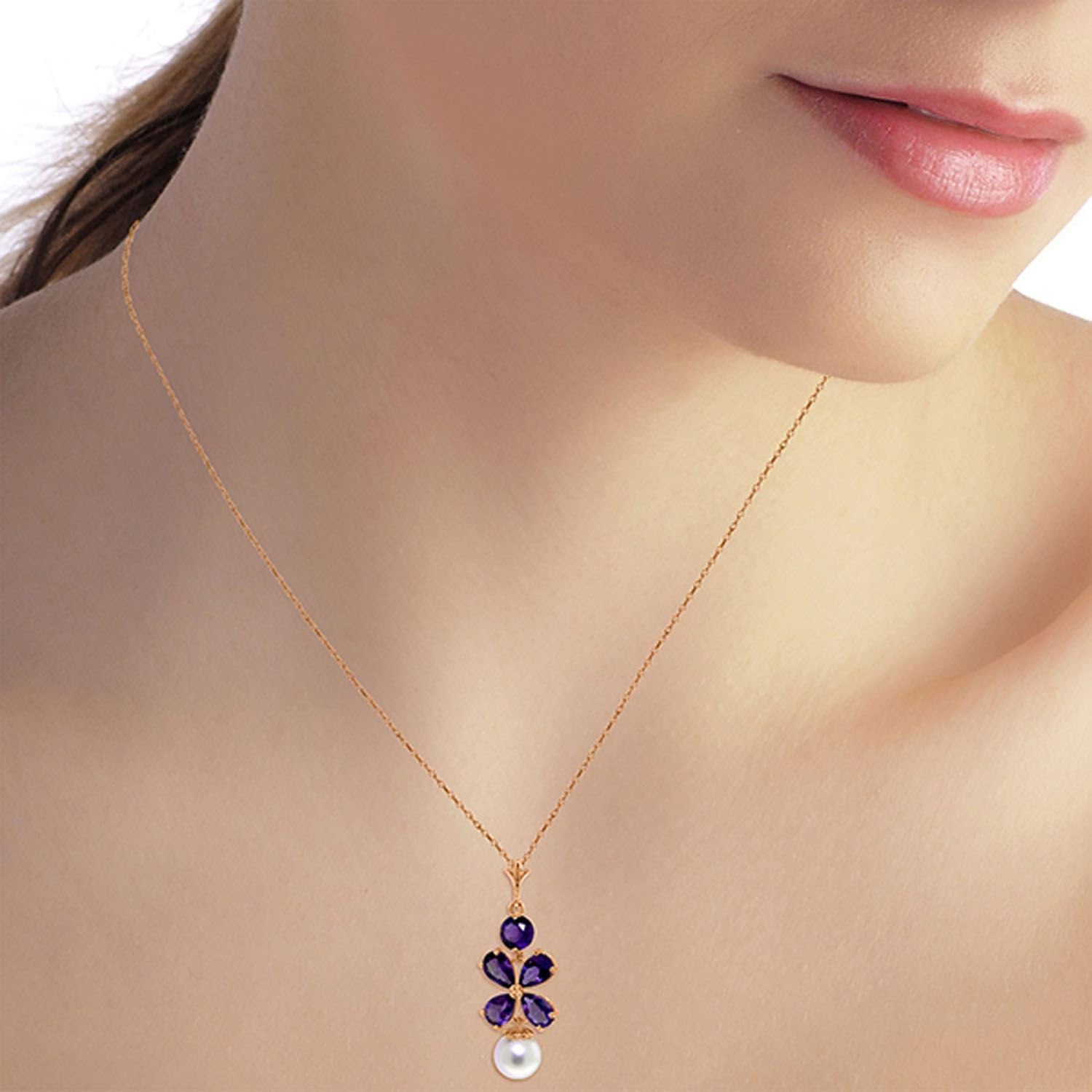 ALARRI 14K Solid Rose Gold Necklace w 