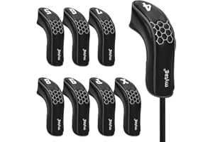 mytag 8PCS Golf Hybrid Iron Covers, Knit Hybrid Iron Head Covers, Fits Cobra T Rail, Cleveland Launcher, Wilson Launch Pad, Tour Edge Hybrid Irons, Customizable