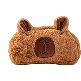 Novelty Funny Calm Down Brown Capybara Big Eyes Seagull Bird Big Mouth Green Frog Soft Stuffed Surface Fluffy Clothes Zipper Pencil Box Pencil Case Pencil Storage Holder Pouch Pen Bag -Capybara