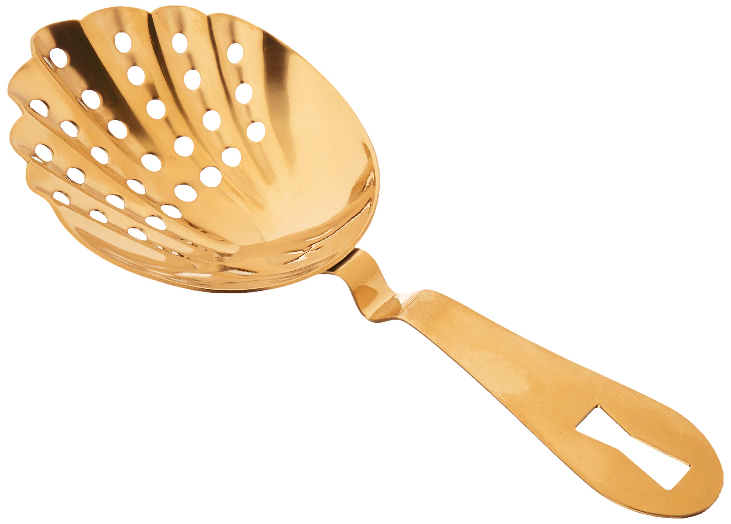 Barfly Scalloped Julep Strainer, Stainless Steel, Gold, 16.9 x 7.0 x 2.2 cm, M37029GD