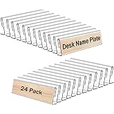 Dingelex 24 Pack Acrylic Desk Name Plate Holder, Office Business Desk Sign Holder Teacher Name Plate | Sign | Artswave - 2'' x 8''