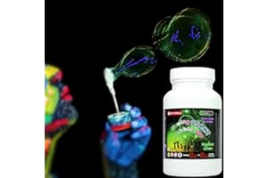 QuarkPod Black Light Glow Giant Bubble Mix - Make 12-24 Gallon Glow Bubble Refill Solution | Made in USA | Non Toxic Bubbles for Kids | Glow in The Dark Neon Party | for Any Bubble Machine (Green)