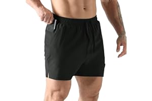 Jupmov Men's Workout Shorts, 5 Inch Quick Dry Lightweight Stretch Athletic Shorts with Zipper Pocket Gym Running