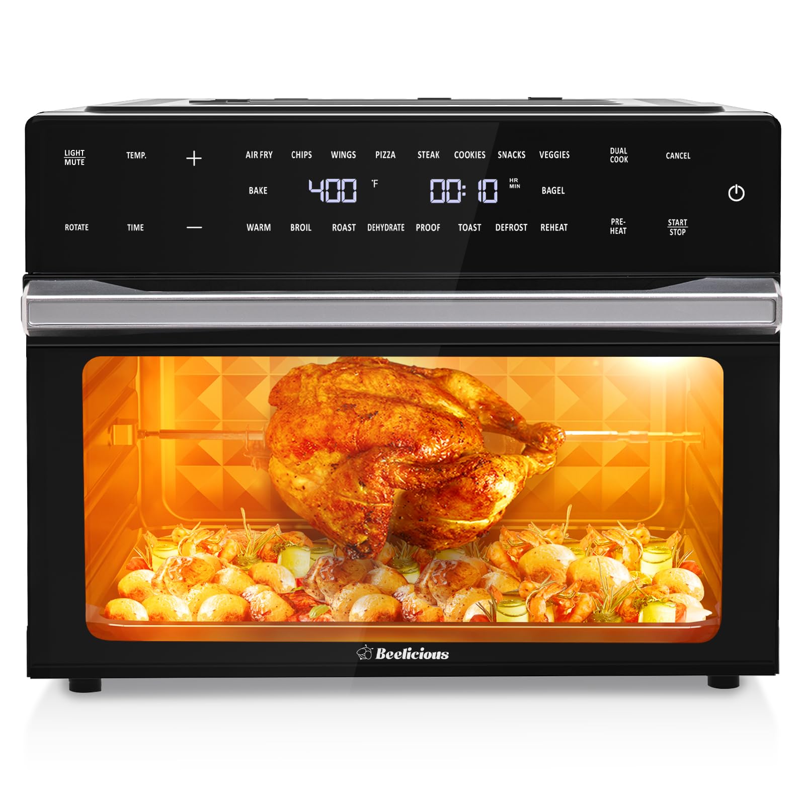 Photo 1 of *USED*
Beelicious 32QT Extra Large Air Fryer, 19-In-1 Air Fryer Toaster Oven Combo with Rotisserie and Dehydrator, Digital Convection Oven Countertop Airfryer Fit 13" Pizza, 6 Accessories, 1800w, Black