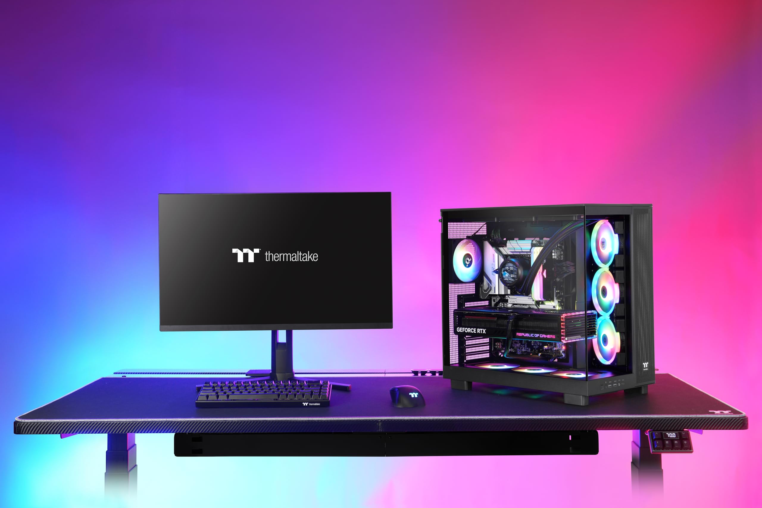 Thermaltake View 380 XL TG ARGB | Mid Tower PC‑Gehäuse | 4‑mm Tempered Glass | E‑ATX & XL‑Mainboard Support | USB‑C Front I/O | 360‑mm Radiator Support | High‑Airflow Design | Black 4