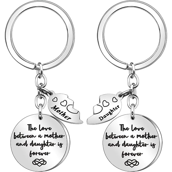 Mom & Daughter Heart Matching Keychain Set | Butterfly Charm Gift | Mother's Day, Birthday Present For Mom & Daughter