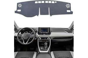 KEYOOG Dashboard Cover Dash Mat Fit for 2024-2019 to-yota RAV4 (Without HUD Models),Car Dash Board Mat Anti-Glare Carpet,Non-Slip Pad Sunshield Protector (Grey)
