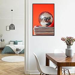 Vintage 70s Disco Ball Wall Art Posters Trendy Red
