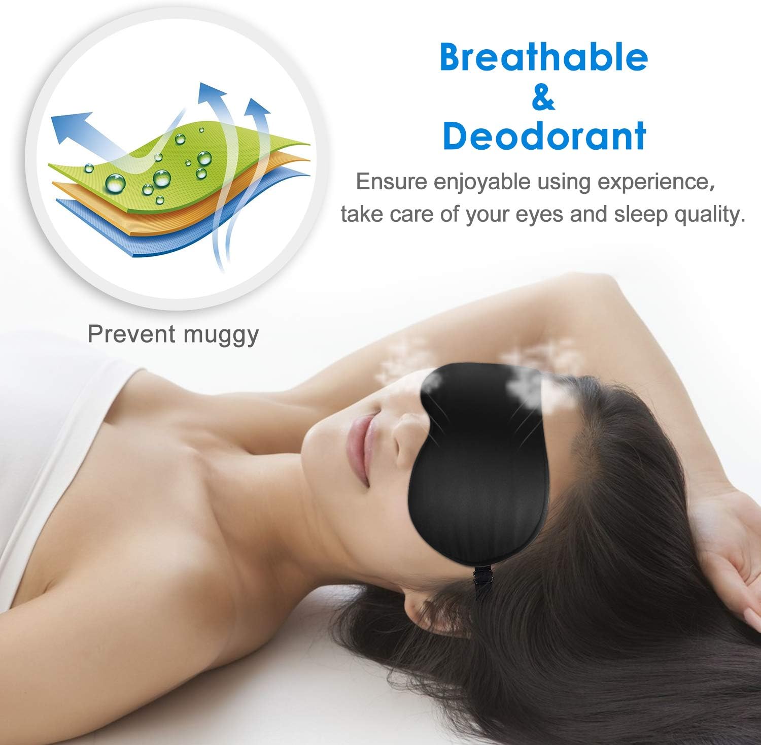 JEFlex Natural Silk Sleep Mask Blindfold, Super-Smooth Eye Mask: Health & Personal Care