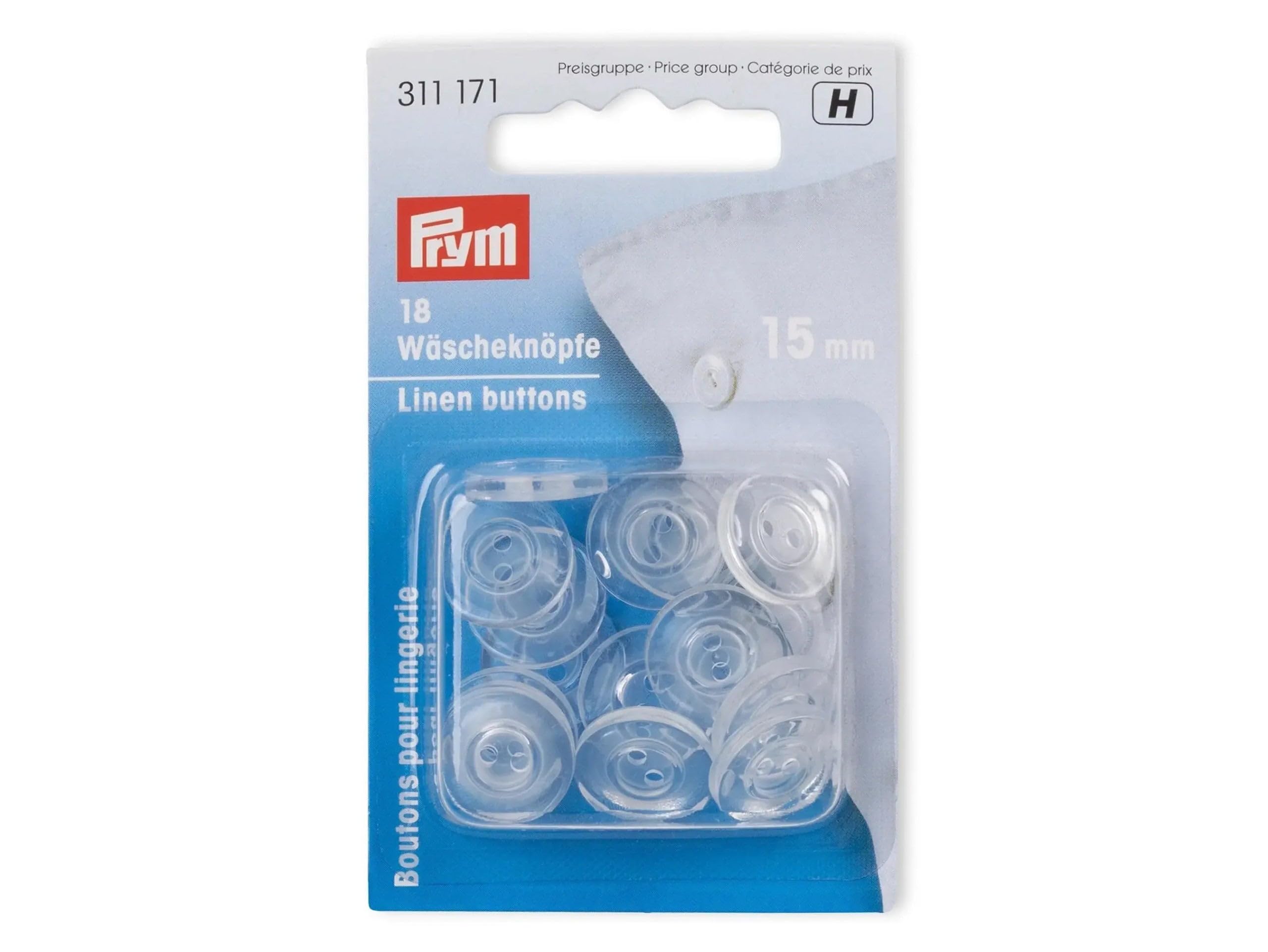 Prym - Prym Linen Plastic Transparent (15mm) Buttons - 1 Unit