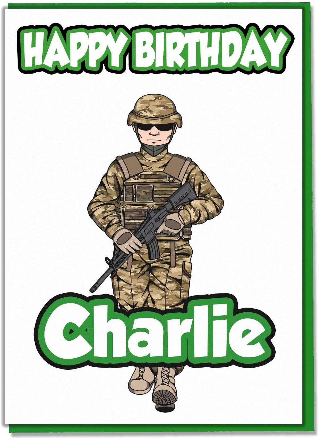 AK Personalised Army Soldier Birthday Card Any Name Age Relative Amazon.co.uk
