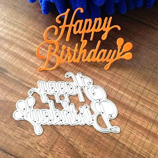 U Horizon Matrices De Decoupe Joyeux Anniversaire Happy Birthday Cutting Dies Pochoir A Decouper En Metal Pour Scrapbooking Album Photo Carte Papier De Decoration Cadeau Amazon Fr Cuisine Maison