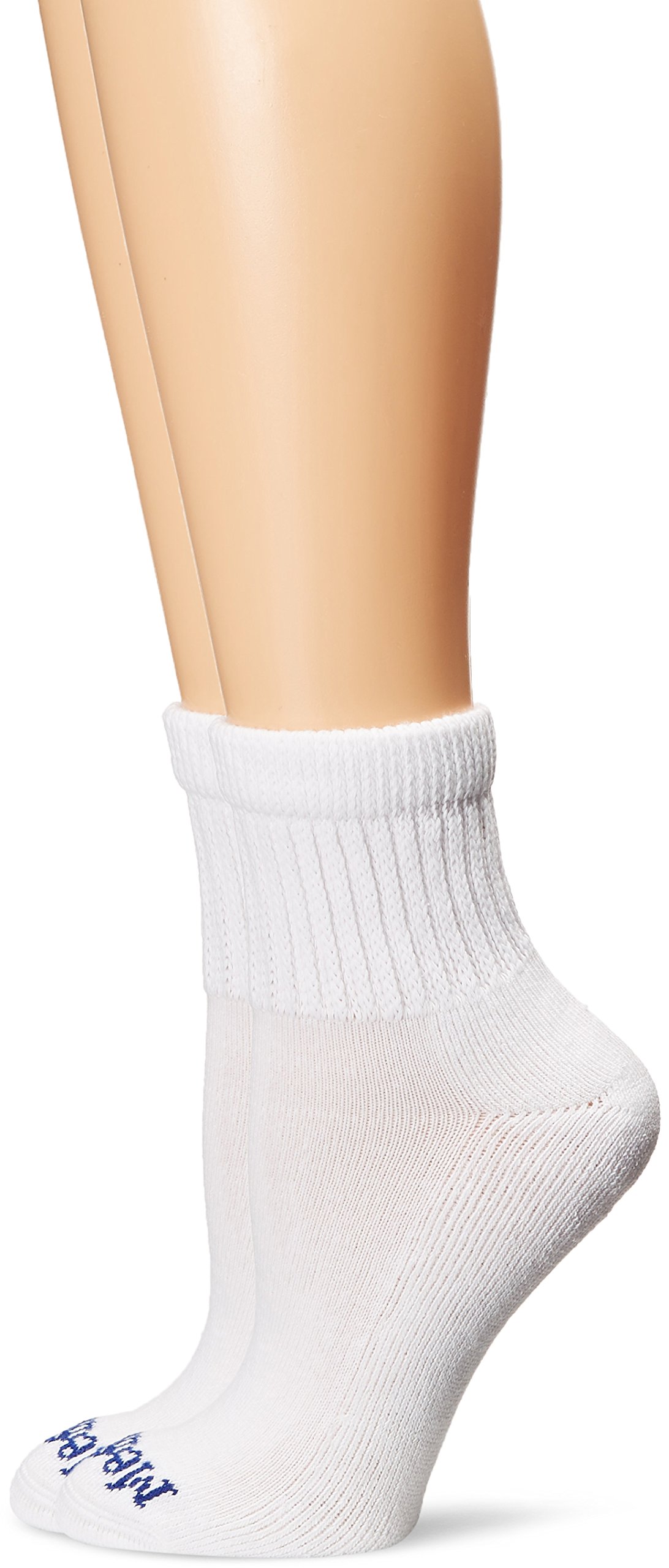 Medipeds Women's Peds Diabetic Quarter Socks with Non-Binding Funnel Top 2 Pairs