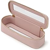 Popvibe Clear Makeup Bag Travel Cosmetic Case Transparent Toiletry Bag with Zipper, Portable Make Up Organizer Traveling Compact Car Bag for Essentials