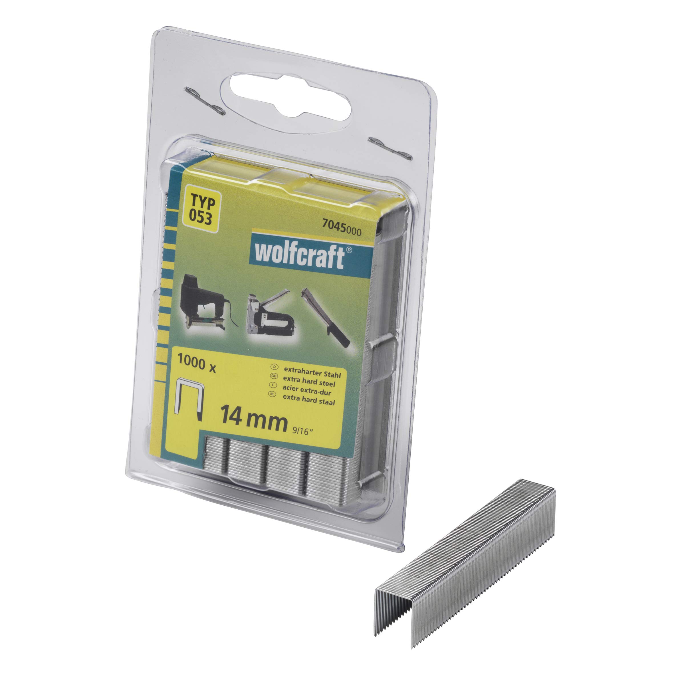 wolfcraft Broad Back Staple with D-Tip, Hard Steel, Type 053 I 7045000 I For optimum hold