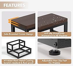 2-Step Waterproof HDPE Step Stools for Adults