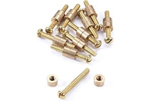 EZSMITH Loveless Fasteners for DIY Handles & Knife Handle Repair - USA Size (0.312 x 8-32US x 1.15 Inch) - (Brass/Brass) - (10 Pk)