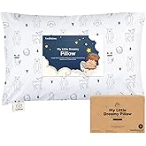 KeaBabies Toddler Pillow with Pillowcase, Jumbo 14X20 - Soft Organic Cotton Toddler Pillows for Sleeping - Machine Washable - Perfect for Travel, Toddler Bed Set (KeaFriends)
