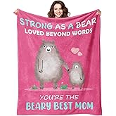 Gifts for Mom Birthday Valentines Day - You're the Beary Best Mom Blanket - Funny Mothers Day Christmas Birthday Gifts for Moms from Daughters Son - Present for New Moms - Mama Bear Blanket 50"X60"