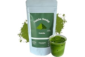 Matcha Sunday Ceremonial Grade Matcha - Kyoto, Japan - Finely Ground Green Tea Powder - Vibrant Green (50g/ 1.75oz)