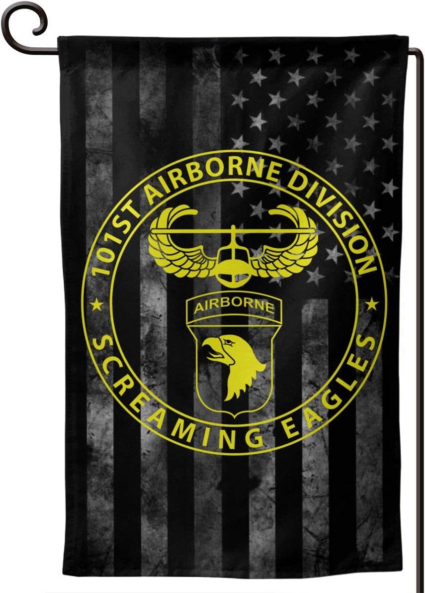 101st Airborne Gold Decorative Garden Flag Home Decor Yard Banner 12.5X18 Inch Printed Double Sided Square