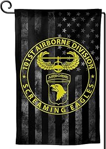 101st Airborne Gold Decorative Garden Flag Home Decor Yard Banner 12.5X18 Inch Printed Double Sided Square