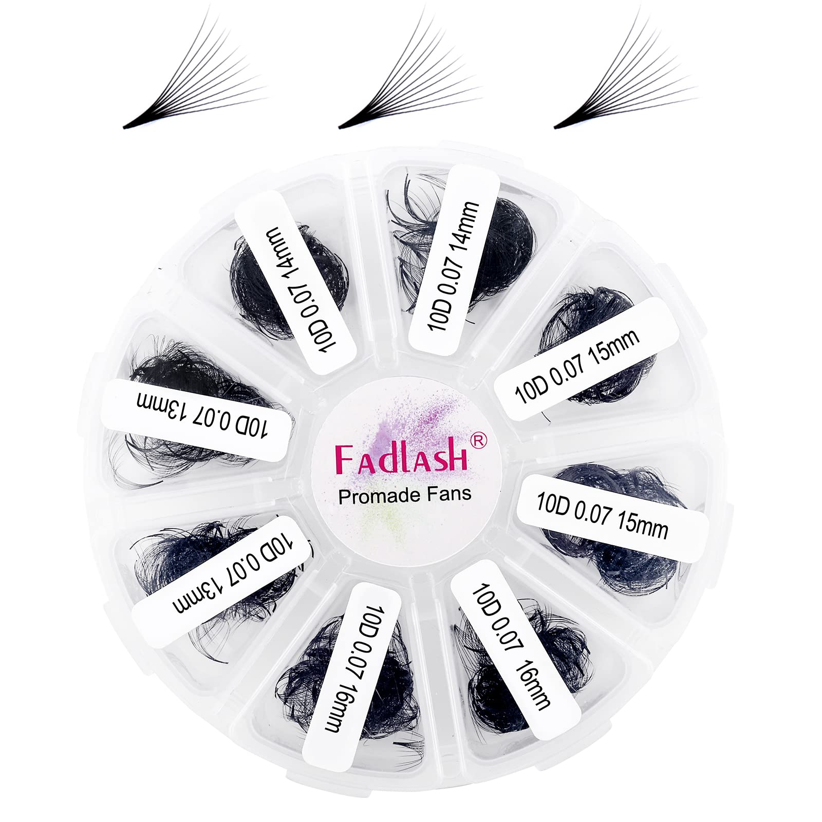 Photo 1 of Lash Extension 1000 Fans/Tray Mixed Premade Fans Eyelash Extensions D Curl Promades Eyelash Volume Lash Extensions Loose Fans Pre Made Volume Lashes Pointed Base (10D-0.07D, 13-16mm)