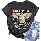 Women Vintage Rock Band Shirts Country Music Shirts Graphic Tees Concert Outfit Short Sleeve Tops