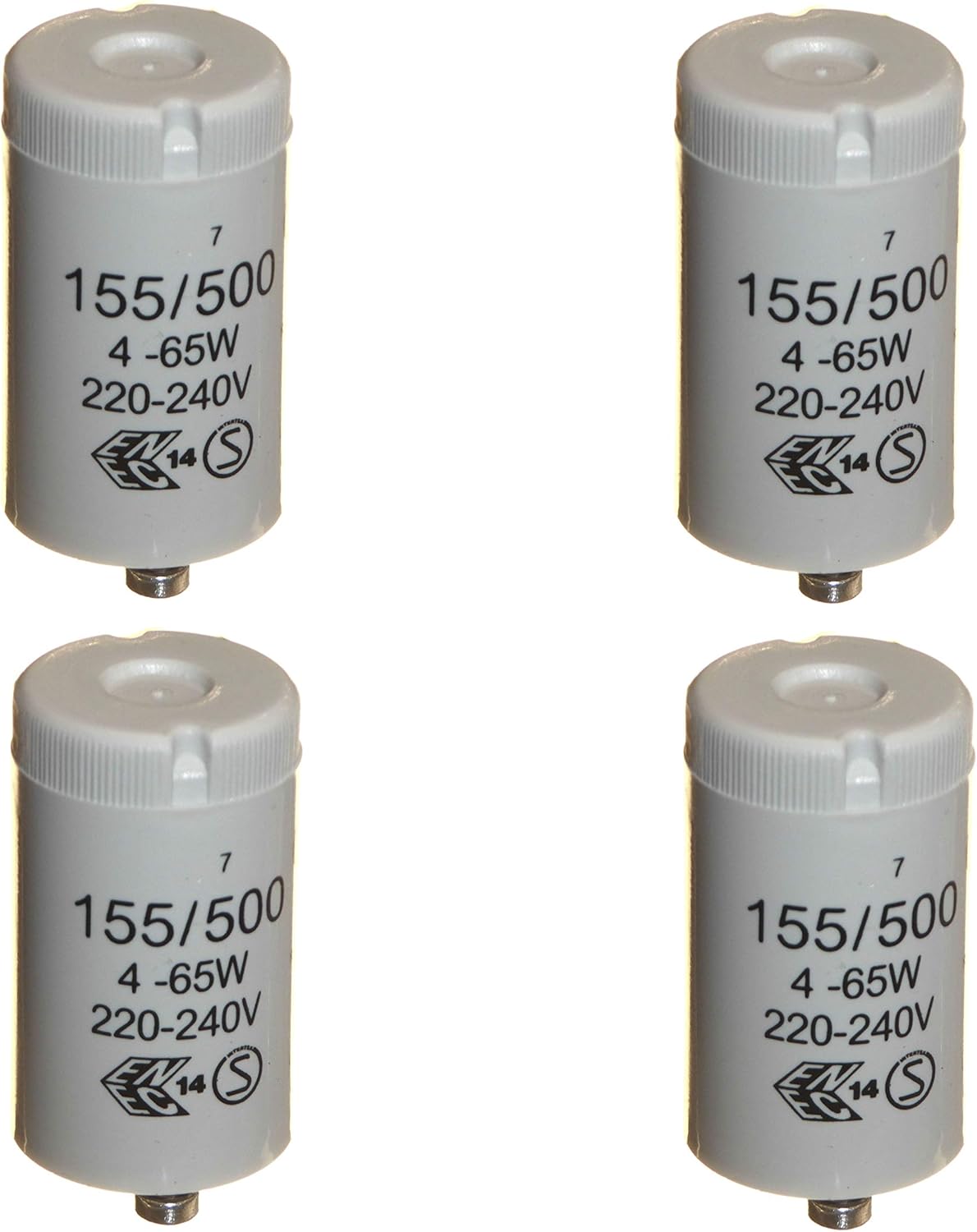 4pk Starters for 465 Watt T8 / T12 Single Fluorescent Tube Lights 220