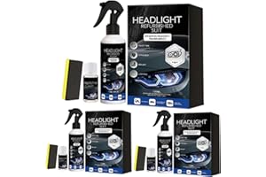 3PCS Ceramic Headlight Restoration Kit, Headlight Cleaner and Restorer for Oxidation, Yellowing & Haze, No Power Tools Requir