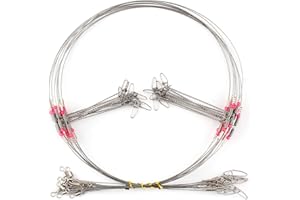 Scotank Fishing Leaders, Fish Line Stainless Steel Wire with Swivels Snap Connect Fishing Gear and Equipment Tackle Kit, for Lures Bait Rig Or Hooks, Fishing Gift