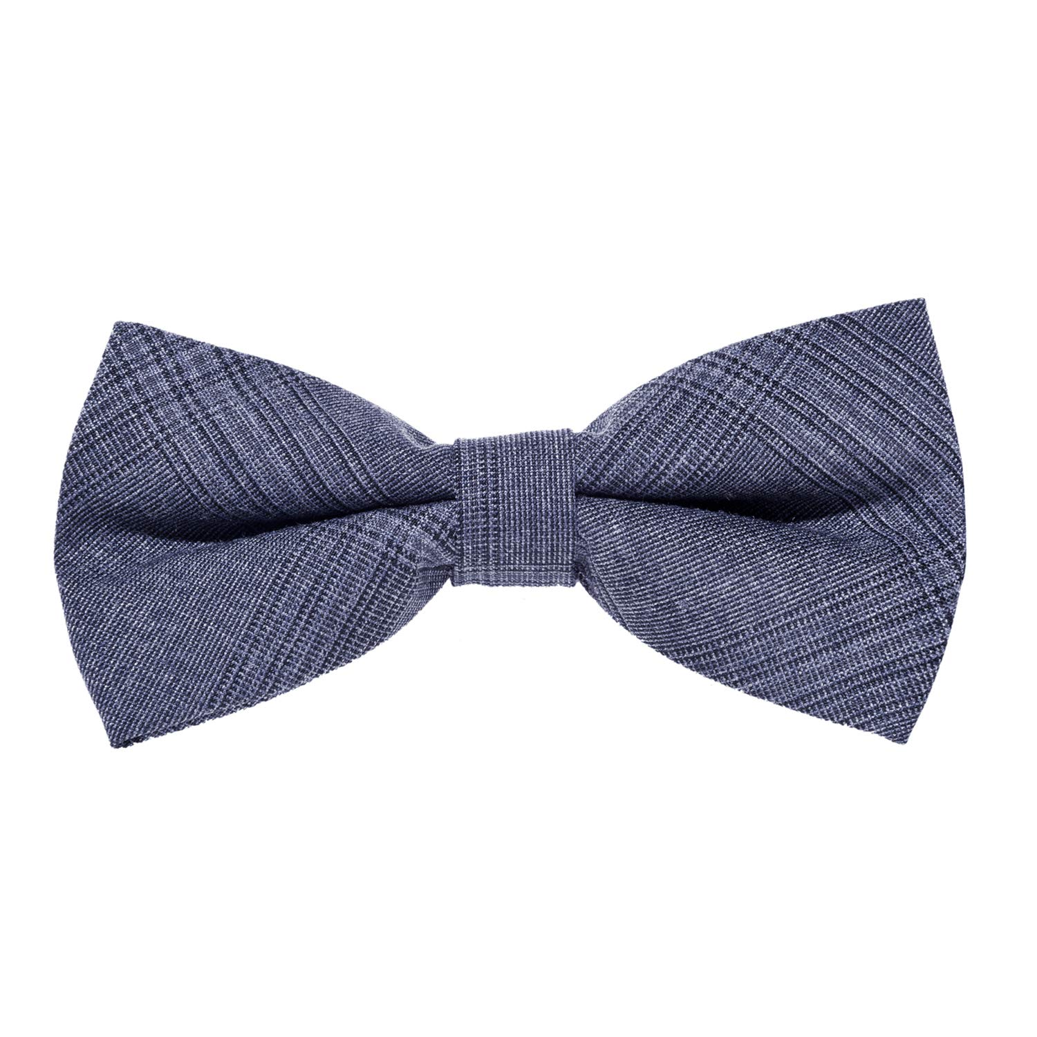 MASADA corduroy bow tie blue-grey plaid - men's accessory in vintage look, continuously adjustable, handmade with hook closure - 12 x 6 cm